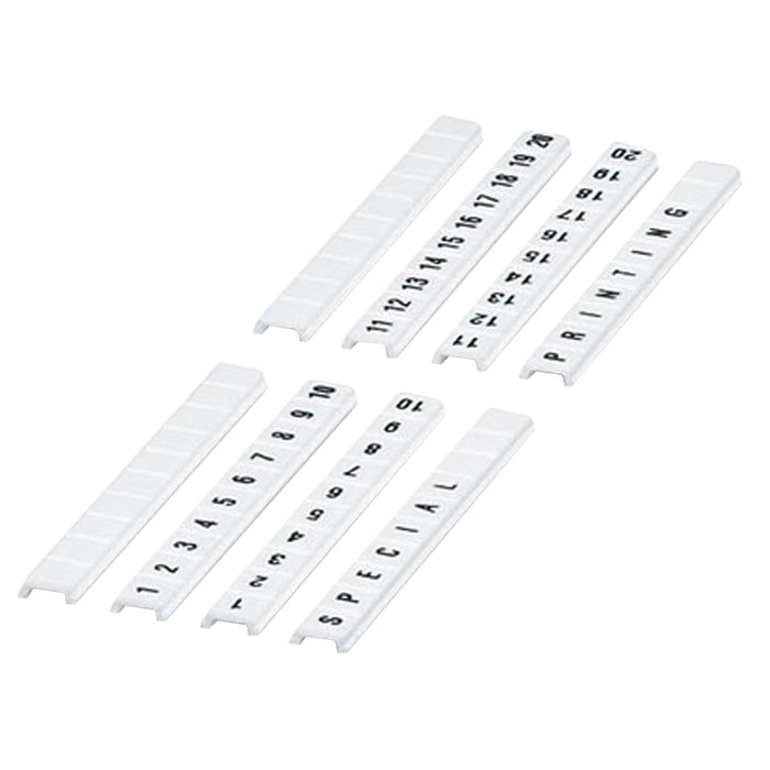 NSYTRABF61 CLIP IN MARKING STRIP, FLAT, 6MM, PRINTED DIGIT 1, HORIZONTALLY, WHITE