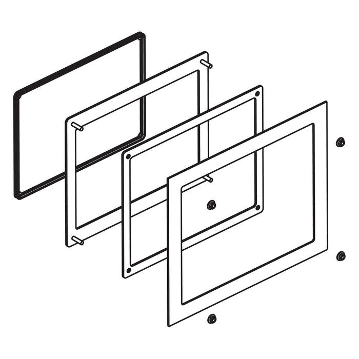 HMIZPAT5W1 Panel cutout adapter, Harmony P6, to mounting 10-inch Wide Display Module in cutout for S-Panel PC (10" wide)