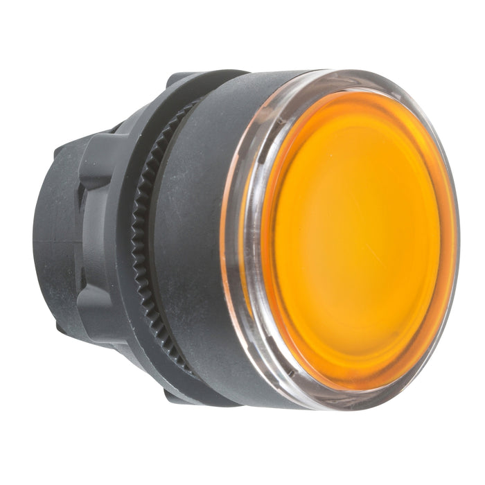 ZB5AW353 Head for illuminated push button, Harmony XB5, plastic, orange flush, 22mm, universal LED, spring return, plain lens