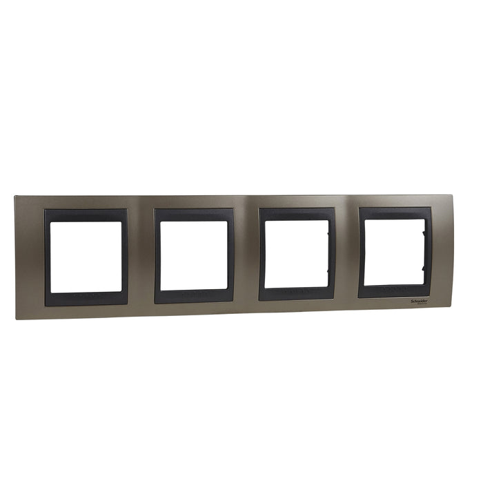 MGU66.008.296 Unica Top - cover frame - 4 gangs, H71 - onyx copper/graphite