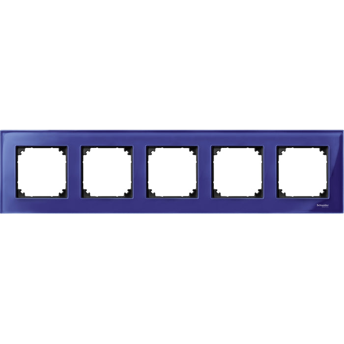 MTN4050-3278 Real glass frame, 5-gang, Sapphire blue, M-Elegance