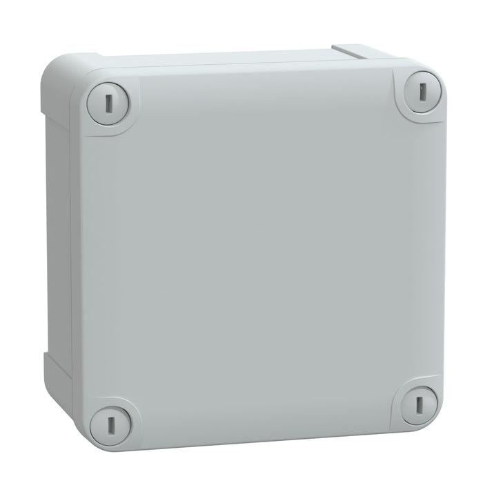 NSYTBS11116 ABS box IP66 IK07 RAL7035 Int.H105W105D55 Ext.H116W116D62 Opaque cover H10