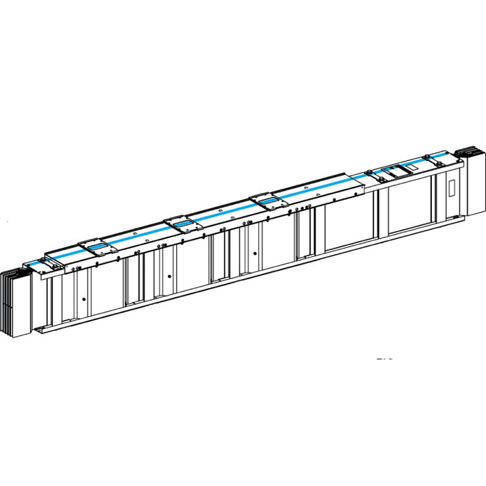 KTA3200ED7353 Straight length, Canalis KTA, aluminium, 3200A, 3L+N+PER (Cu), high Icw, made to measure 3-3.5m, 3 outlets, RAL9001