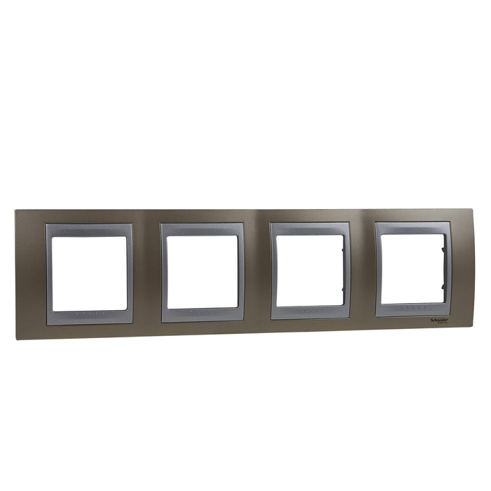 MGU66.008.096 Unica Top - cover frame - 4 gangs, H71 - onyx copper/aluminium