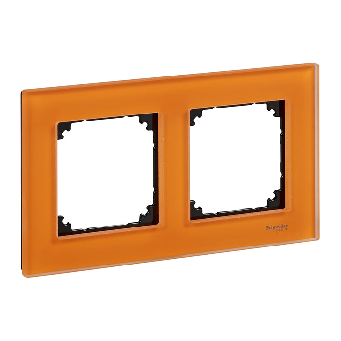 MTN404202 Real glass frame, 2-gang, Calcite orange, M-Elegance