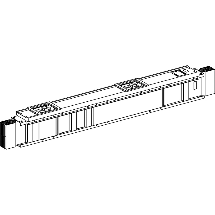 KTC5000EH320 Straight distribution length, Canalis KTC, copper, 5000A, 3L+PE, fixed length 2m, 2 KH tap off units, RAL9001