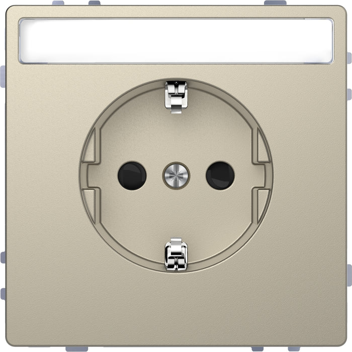 MTN2302-6033 Socket-outlet, Merten System Design, 2P + E, 16A, Schuko, shutter, screwless terminals varnished, sahara