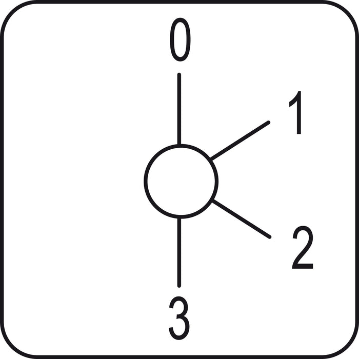 KZ18632L Legende für Nockenschalter 0 bis 3 - 45 x 45 mm