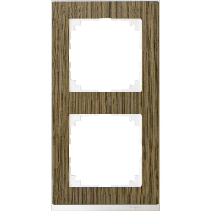 MTN4020-3674 Cover frame, Merten M-Pure Decor, 2 gangs, oak