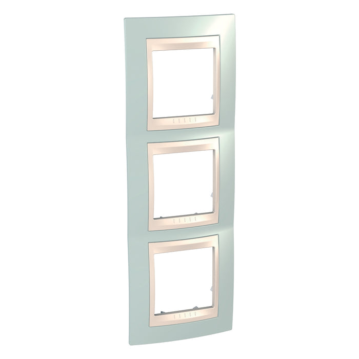 MGU6.006V.570 Unica Plus - cover frame - 3 gangs - water green/ivory