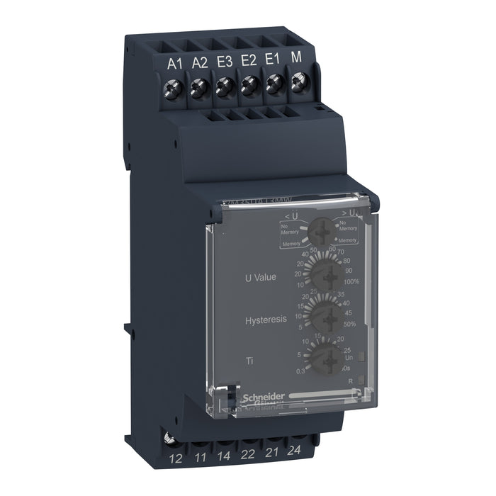 RM35UA13MW Modular 1 phaseVoltage control relay, Harmony, 5A, 2CO, range 15..600V, 24..240V AC DC