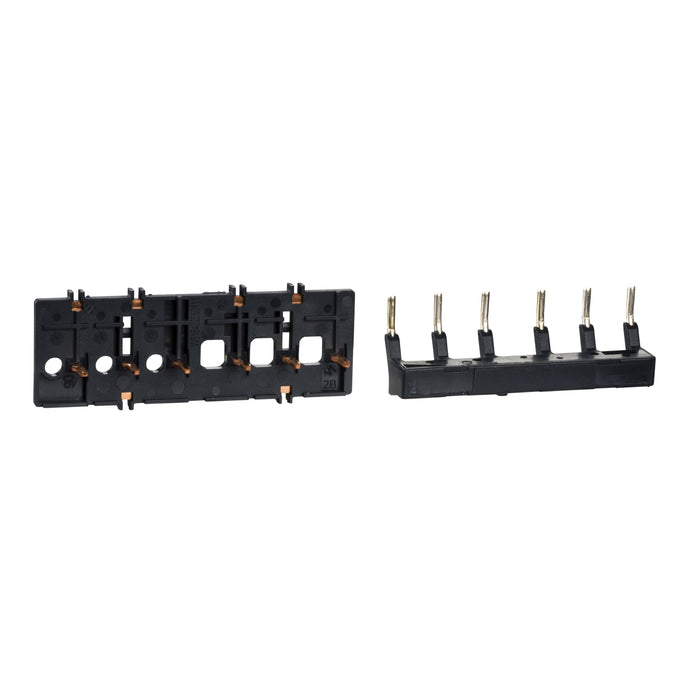 LAD9VP1 Set of parallel and inversing busbars, for 3P reversing contactors assembly with GV2RS, LC1D09-D38 lugs terminals