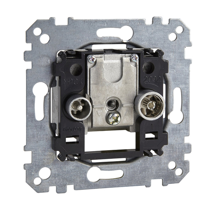 MTN299202 R-TV/SAT socket, Merten inserts, mechanism with fixing frame