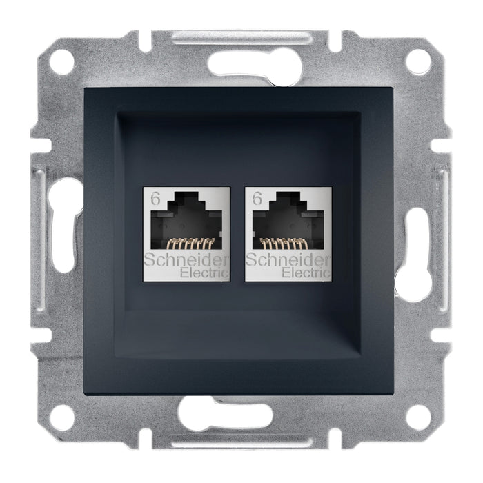 EPH4800171 Asfora - double Data socket - RJ45 cat6 UTP, wo frame, anthracite