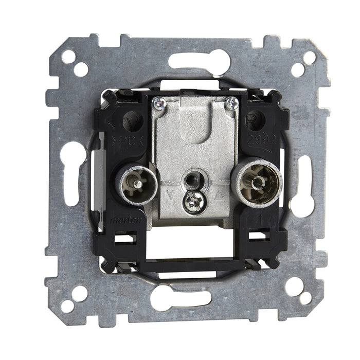 MTN299205 TV/FM socket, Merten inserts, mechanism with fixing frame