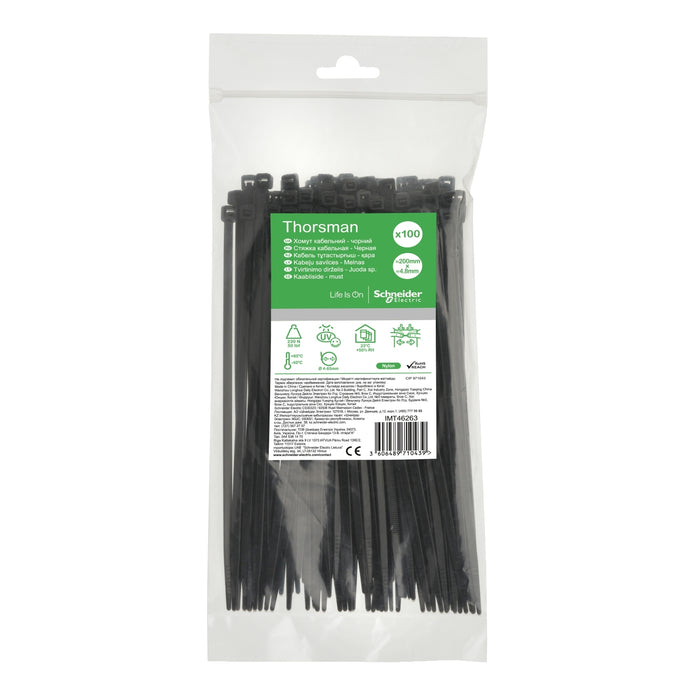 IMT46263 Cable tie, Thorsman, 4.8 x 200 mm, black