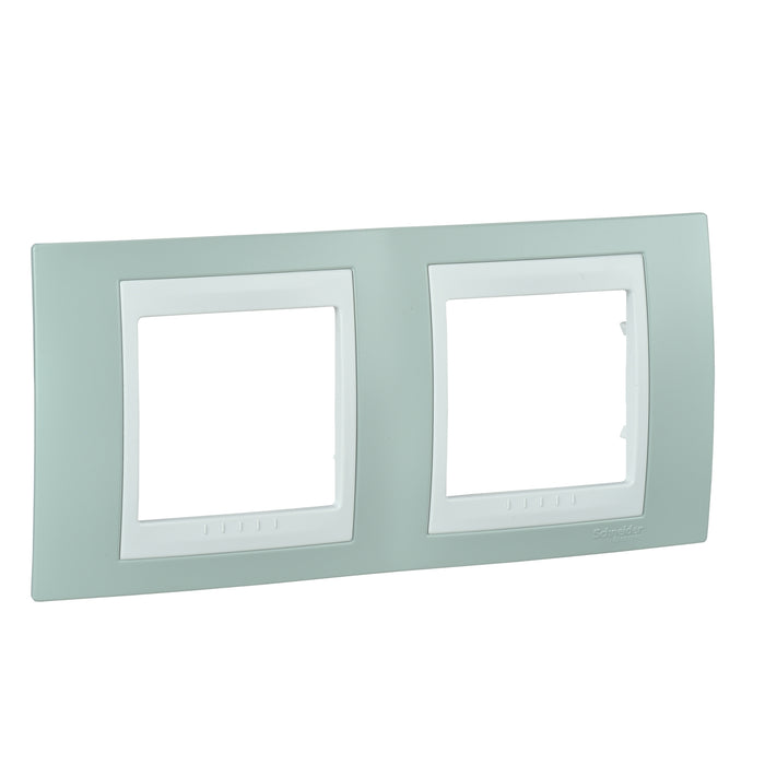 MGU6.004.870 Unica Plus - cover frame - 2 gangs, H71 - water green/white