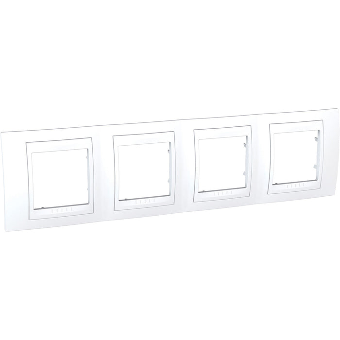 MGU6.008.18 Unica Plus - cover frame - 4 gangs, H71 - white/white