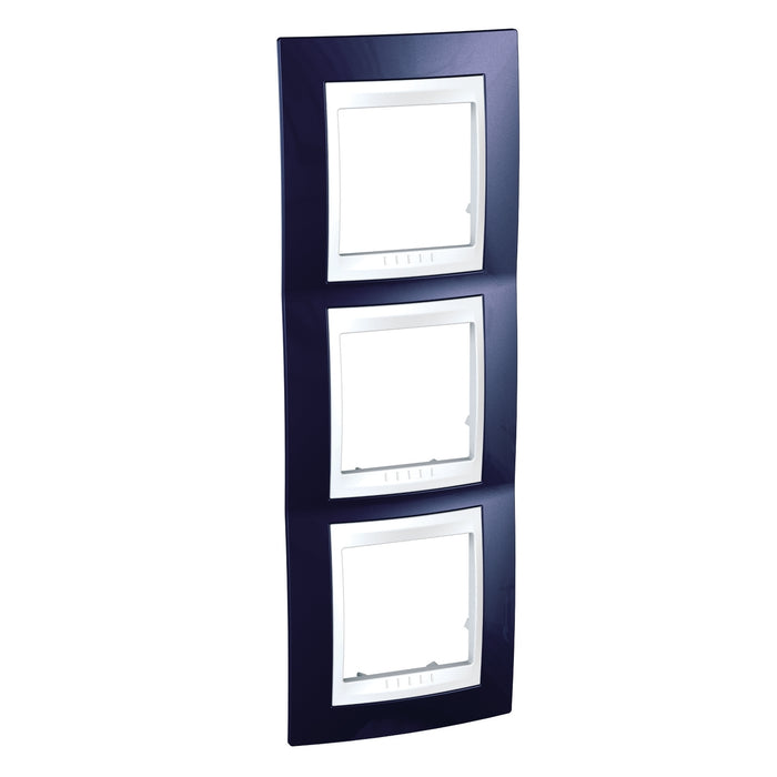 MGU6.006V.842 Unica Plus - cover frame - 3 gangs - indigo blue/white