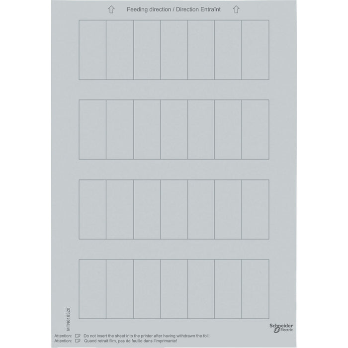 MTN618320 Labelling sheets for push-buttons, silver, System M