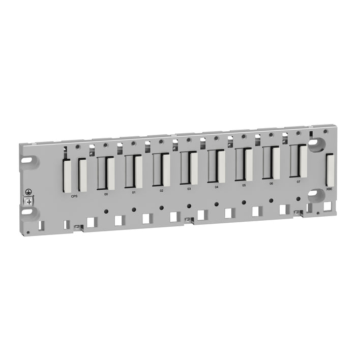 BMXXBP0800 rack, Modicon M340 automation platform, 8 slots, panel, plate or DIN rail mounting