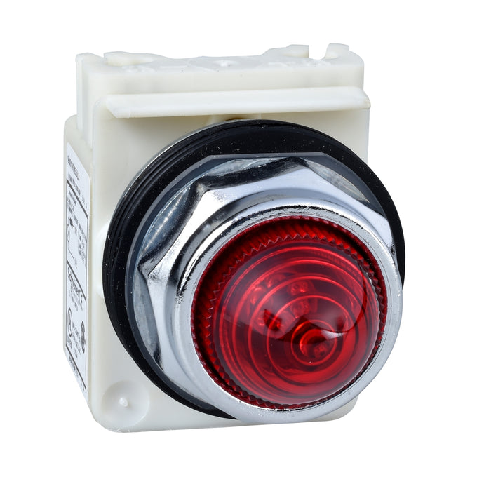 9001KP1R9 Pilot light, Harmony 9001K, metal, polycarbonate, domed, red, 30mm, 110-120V