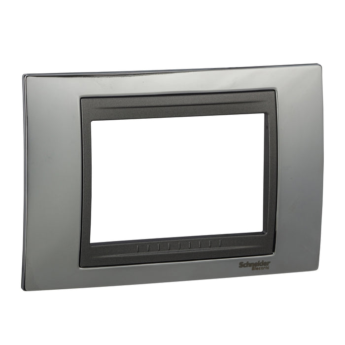 MGU66.103.210 Unica Top - cover frame - 3 modules - bright chrome/graphite