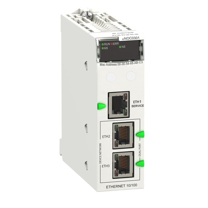 BMENOC0301C Network module, Modicon M580, Ethernet IP/Modbus TCP, coated