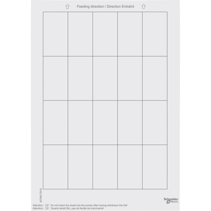 MTN617819 Labelling sheets for push-button plus