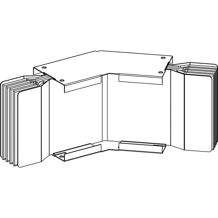 KTC4000LP7C2 Flat elbow, Canalis KTC, copper, 4000A, 3L+N+PER (Cu), high Icw, N2, 2 fixed branches, made to measure angle