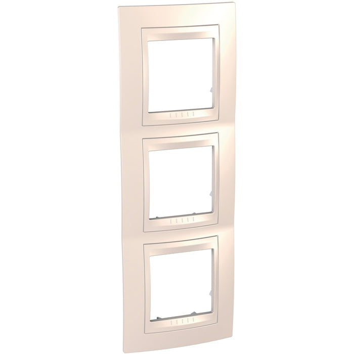 MGU6.006V.25 Unica Plus - cover frame - 3 gangs - ivory/ivory