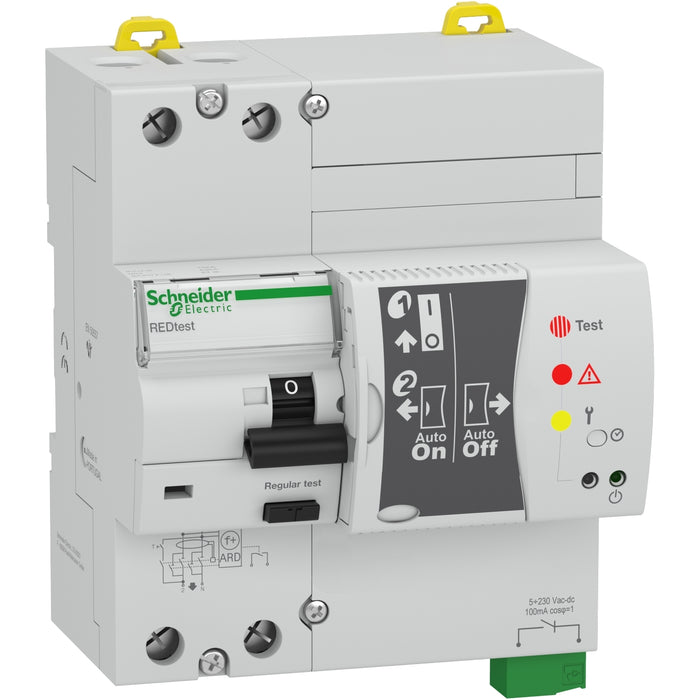 18281 Residual current circuit breaker (RCCB), Acti9 REDtest, 2P, 40A, A type, 30mA