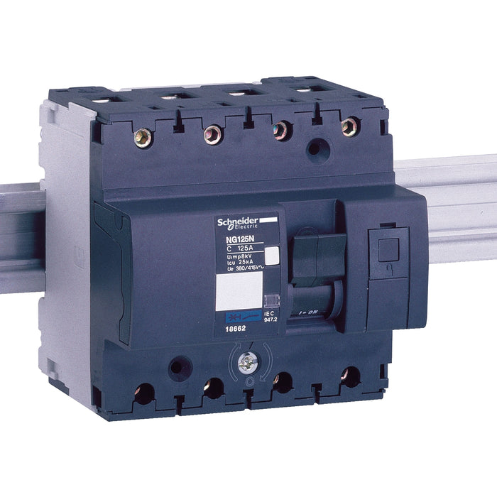 18653 Miniature circuit breaker (MCB), Acti9 NG125N, 4P, 32A, C curve, 25kA (IEC/EN 60947-2)