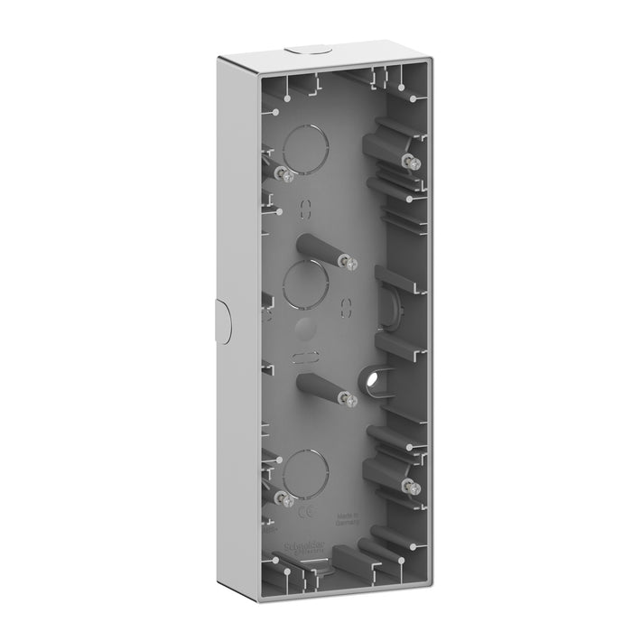 MTN4034-6536 Merten System Design, surface-mounted housing, 3 gangs, stainless steel