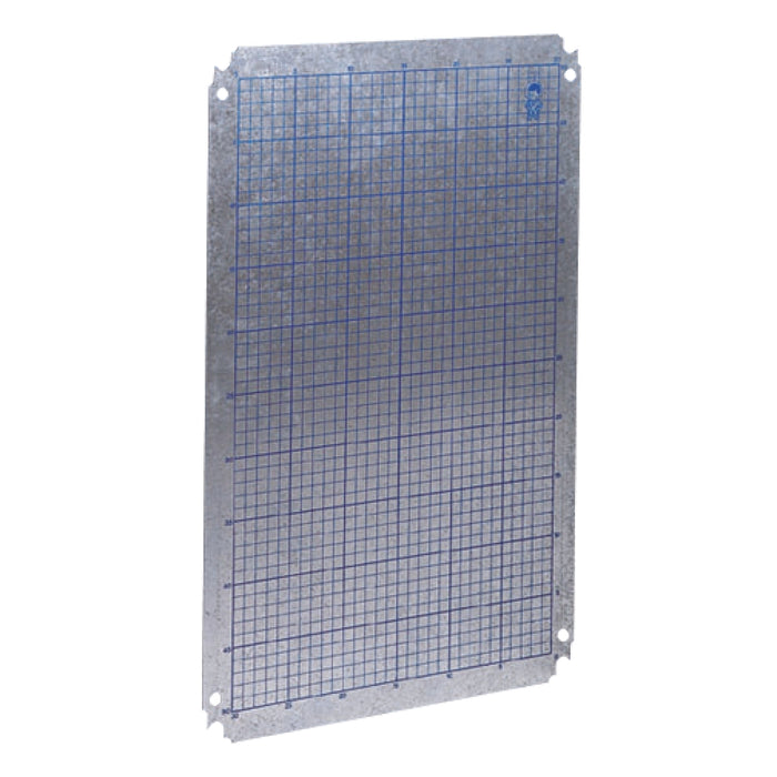 NSYMS43 Silkscreened plain mounting plate H400xW300mm made of galvanised sheet steel