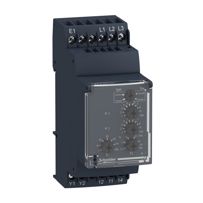 RM35BA10 Modular 3 phase and 1 phase pump control relay, Harmony, 5A, 1CO, 208...480V AC