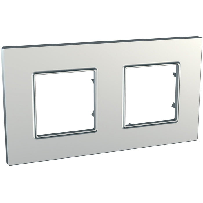 MGU6.704.55 Unica Quadro Metallized - cover frame - 2 gangs, H71/V71 - silver