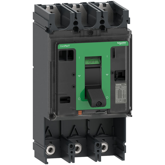 C63N3 Circuit breaker basic frame, ComPacT NSX630N, 50kA/415VAC, 3 poles, 630A frame rating, without trip unit