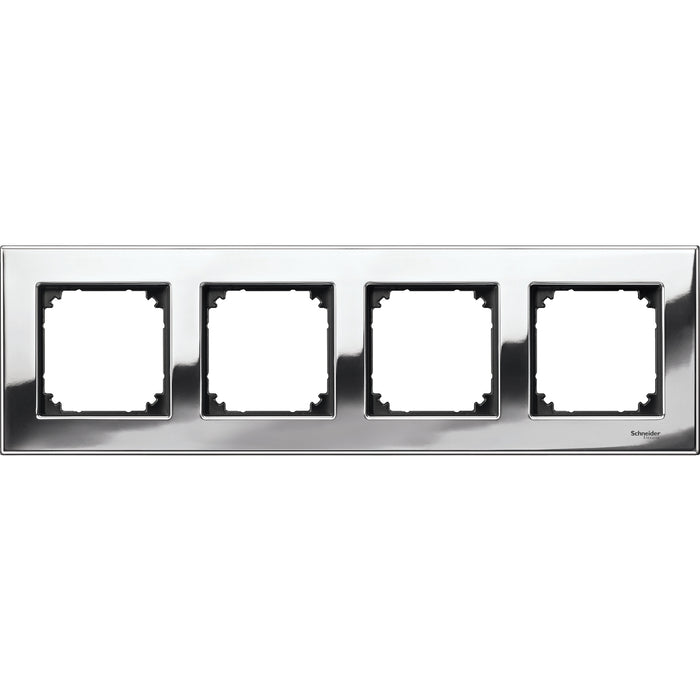 MTN403439 Cover frame, Merten M-Elegance metal, 4 gangs, chrome