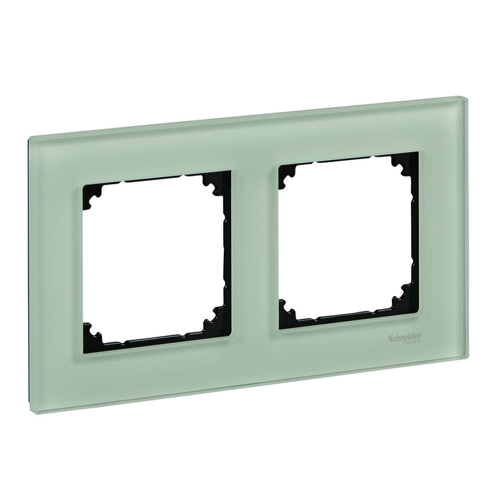 MTN404204 Cover frame, Merten M-Elegance glass, 2 gangs, emerald green