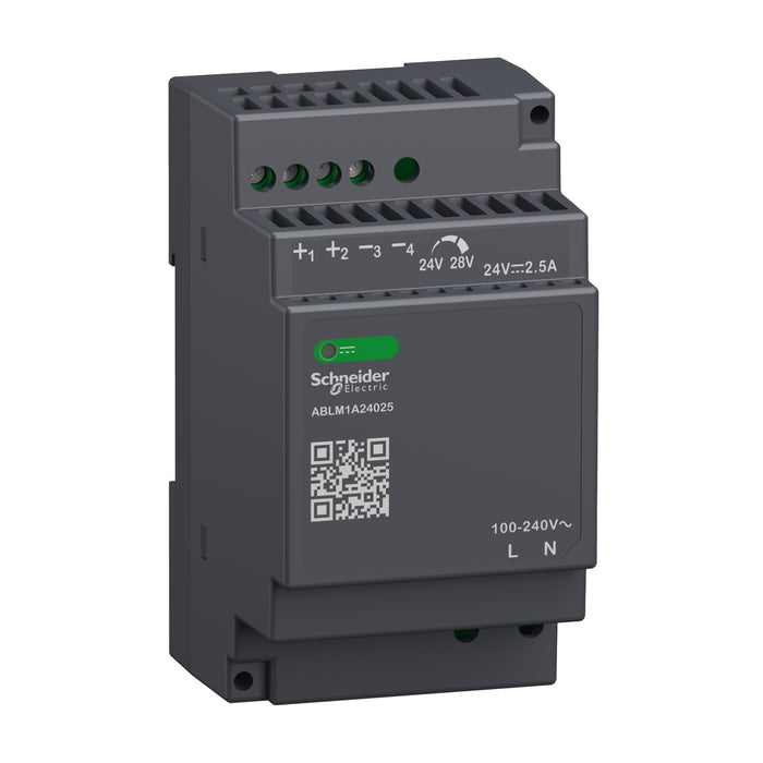 ABLM1A24025 Regulated Power Supply, 100-240V AC, 24V 2.5 A, single phase, Modular