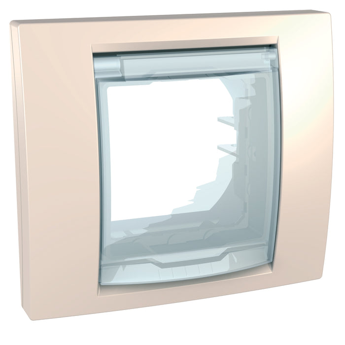 MGU61.002.25G Unica Plus - cover frame (fix. frame) - 1 gang - 2 m - ivory/white - IP44