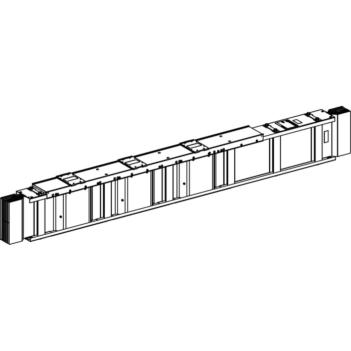 KTC5000ED7403 Straight distribution length, Canalis KTC, copper, 5000A, 3L+N+PER (Cu), high Icw, fixed length 4m, 3 outlets, RAL9001