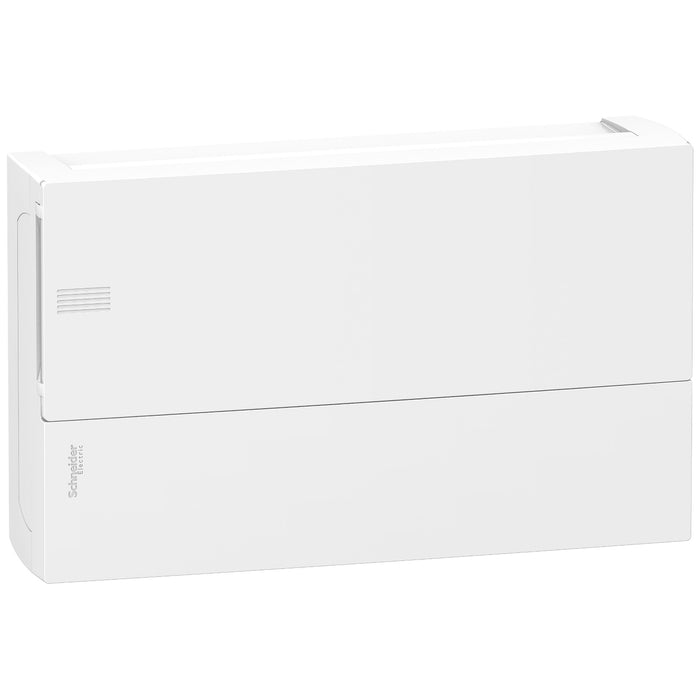 MIP12118 Enclosure, Resi9 MP, surface mounting, 1 row of 18 modules, IP40, white door, 1 earth + 1 neutral terminal blocks