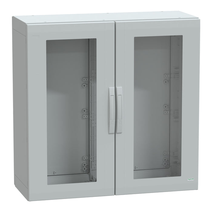 NSYPLA10104TG Floor standing polyester enclosure, Thalassa PLA, glazed door, completely sealed, 1000x1000x420mm, IP65, IK08