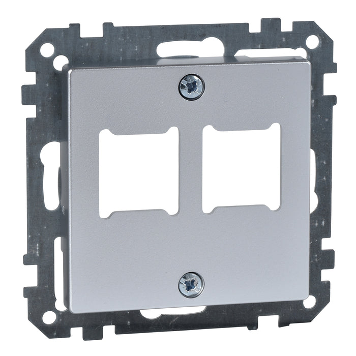 MTN291260 Central plate for RJ 11/RJ 45 insert, 2-gang, aluminium, System M