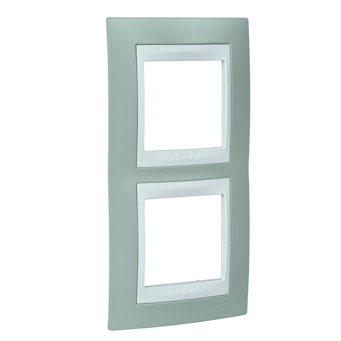 MGU6.004V.870 Unica Plus - cover frame - 2 gangs - water green/white