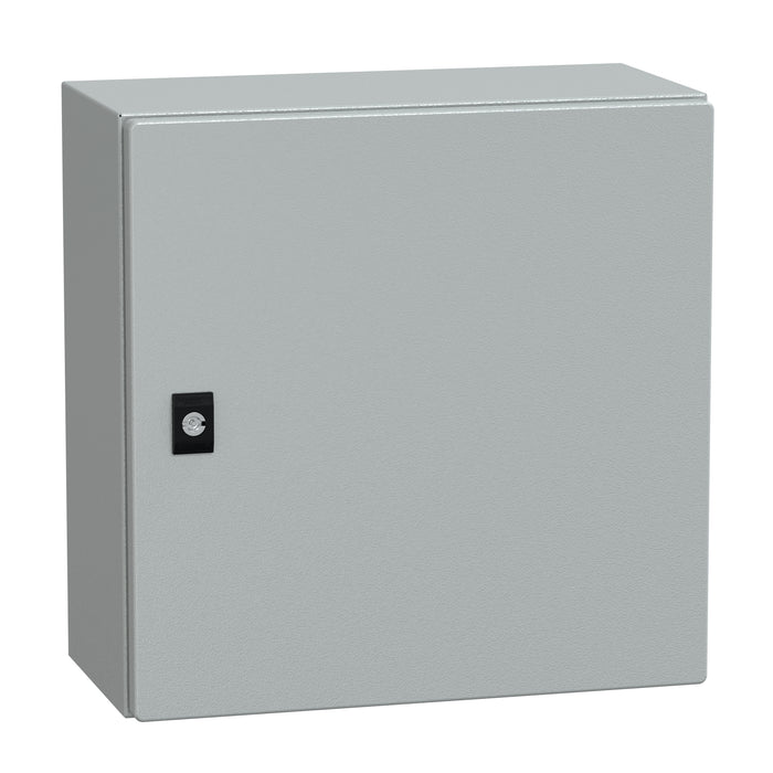 NSYCRN44200P Puerta lisa Spacial CRN con placa de montaje. Al400xAn400xP200 IP66 IK10 RAL7035..