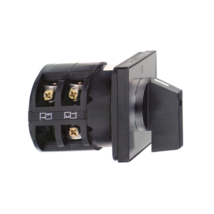K50F003UP Complete cam switch, Harmony K, changeover switch, 64 x 64mm, 3P, with off position, 60 degree angle, 50A, black marked 1-0-2, screw mounting