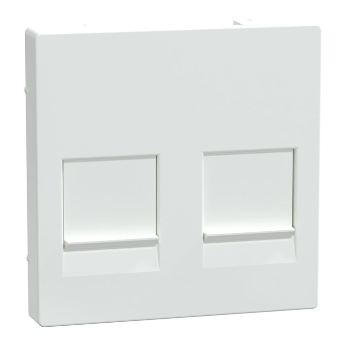 MTN4562-0325 Cover plate, Merten System M, with lid for 2 data socket, active white